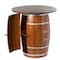 Vintiquewise Wine Barrel Round Table Wine Storage Cabinet QI003768 - alternate 2
